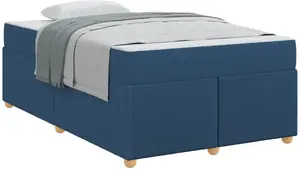 Кровать с матрасом VidaXL 120 x 200 см ткань синий