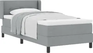 Континентальная кровать с матрасом VidaXL 90 x 190 см Светло-серый ткань