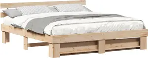 Каркас кровати VidaXL 180 x 200 см Коричневый Масив сосны
