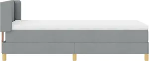 Континентальная кровать VidaXL с матрасом светло-серого цвета 90 x 200 см