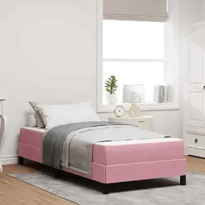 Континентальная кровать с матрасом VidaXL 100 x 200 см бархатная розовая