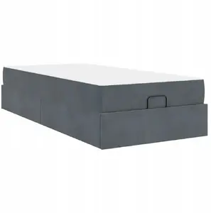 Каркас кровати с матрасом VidaXL 80 x 200 см, тёмно‑серый велюр