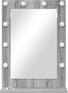Vanity Mirror VidaXL 70 x 50 x 18 cm, gray sonoma, particle board and glass