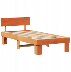Каркас кровати VidaXL 90 x 190 см, массив сосны, восковый коричневый