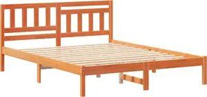 Каркас кровати VidaXL 140 x 200 см Восково-коричневый Массив сосны