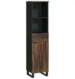 Шкаф для ванной VidaXL 38 x 33 x 160 см из цельной манговой древесины коричневый