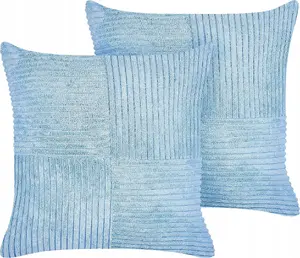 Decorative corduroy cushions set Beliani MILLET — 2 pieces, blue