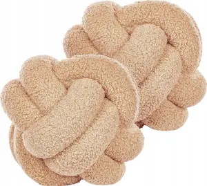 Decorative cushion set Beliani Bouclé sand color, 2-piece