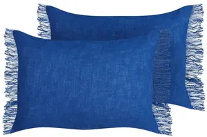 Decorative cushion set Beliani MABA cotton 50 x 35 cm navy solid — 2 pcs