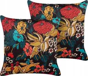 Набор декоративных подушек Beliani PROTEA, 2 шт., цветочный рисунок, 45 x 45 см, многоцветные