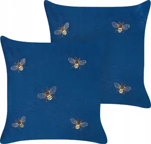 Decorative velour cushion set Beliani TALINUM — 2 pieces, blue