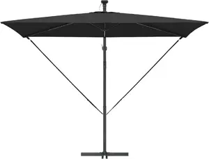 Sānu stiprinājuma saulessargs VidaXL 294×200×254 cm melns