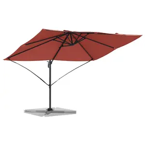 Cantilever Patio Umbrella VidaXL 42003350 - Large, Teracotta Polyester Canopy, Steel Frame