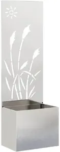 Planter with decorative panel VidaXL 50 x 140 cm Silver — outdoor flower pot