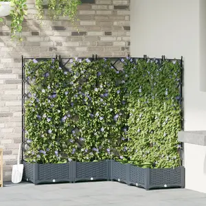 Кашпо VidaXL 120×120×125,5 см светло-серое пластик