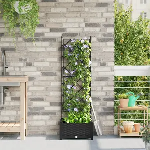 Кашпо с решеткой VidaXL модель 42002835 черное 40×40×125,5 см