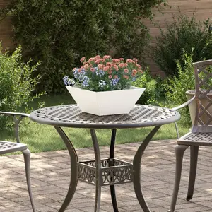 Flower Pot Set VidaXL plastic white 35 x 35 x 15 cm