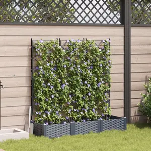 Planter pot VidaXL 42002862 gray plastic 120 x 40 x 125.5 cm