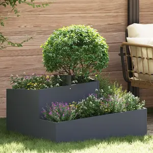 Puķu pods VidaXL modelis 873580 antracīts 80x80x50 cm