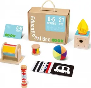 Tooky Toy Монтессори Набор 6 в 1 Сенсорная Коробка для Малышей 0–6 мес TK750