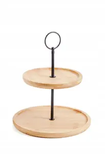 Decorative Two-Tier Cake Stand MODERN KITCHEN, diameters 15 & 20 cm, height 23.5 cm