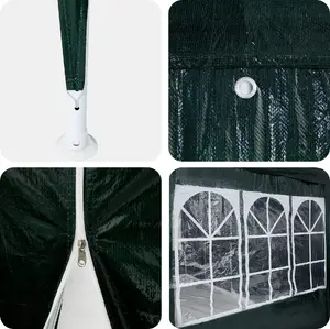Party Tent VidaXL 6x4 m Green with 10 Side Walls PE