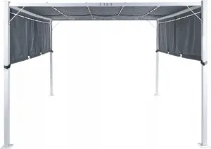 Garden pavilion Beliani PARGA 310 x 310 cm with LED lighting, grey