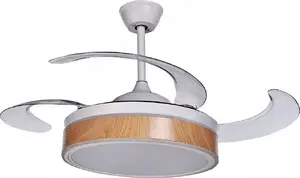 Griestu ventilators Beliani FREMONT balts ar gaiša koka akcentiem