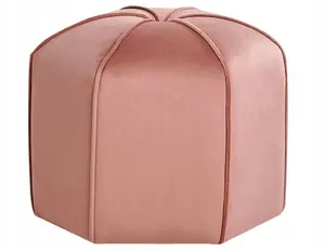 Pufs Beliani WISHEK ø45 cm rozā velūrs