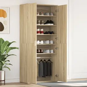 Тумба для обуви VidaXL модель 3333868 Sonoma Oak 80x39x180 см техническая древесина