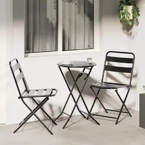 Folding 3-piece bistro set VidaXL model 42010316 — compact outdoor table and two chairs
