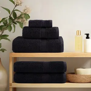 Towels VidaXL SOLUND premium pack 50 pcs, black, 50 x 100 cm, 550 GSM