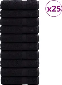 Bath Towels VidaXL SOLUND set of 25, black, 70 x 140 cm, 550 GSM