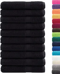 Bath/sauna towels VidaXL Premium SOLUND set of 25, black, 80 x 200 cm, 550 GSM