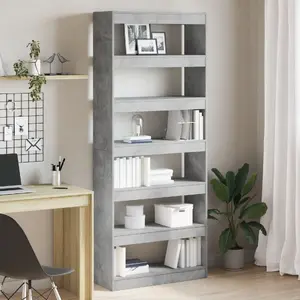 Стеллаж VidaXL Regał серо-бетонный из инженерной древесины