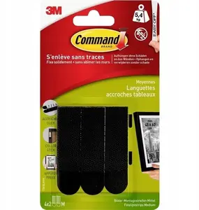 Hanging Strips 3M Picture Hanging Medium Black 3 Pairs (6 pcs) 2.7 kg hold