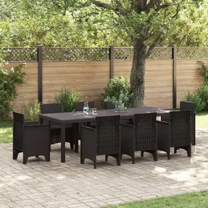 Outdoor dining table VidaXL Poly Rattan — brown, available sizes 250×100×73 cm, 150×100×73 cm, 100×100×73 cm