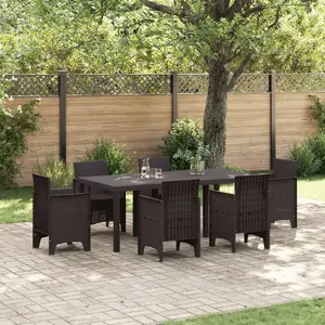 Dārza galds VidaXL modelis 871689 brūns poliratana 200x100x73 cm