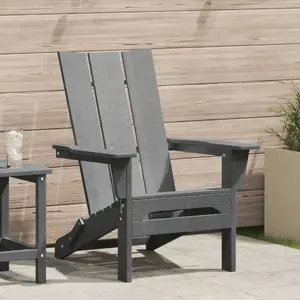 Уличное кресло Адирондакт VidaXL модель 42006620, светло-серое HDPE, 74,5 x 80,5 x 90 см