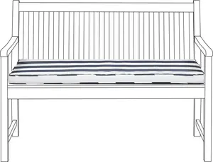 Sēdekļa spilvens dārza solam Beliani VIVARA 112 x 54 cm zils-balts