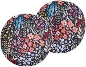 Outdoor seat cushions Beliani CASTELARO Ø 40 cm, 2-pack, floral multicolored