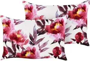 Садовые подушки Beliani LANROSSO 40 x 60 см, цветочный рисунок, бело-розовые, комплект 2 шт.