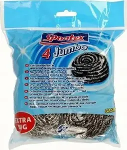 Spontex Spirālveida Inox Jumbo tīrīšanas spilventiņi, 4 gab. — nerūsējošā tērauda spirāles
