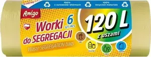 Trash/segregation bags Politan Gosia Amigo 120 L with handles, yellow, plastic (MPN GOS000374)
