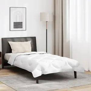 Gultas veļas komplekts VidaXL 2 gab. balts 135 x 200 cm mikrofibra sega un spilvens