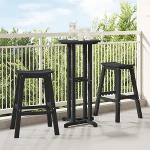 Барные стулья VidaXL комплект 2 шт. чёрные HDPE - 42006611
