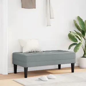 Скамья VidaXL модель 42001935 светло-серая текстиль 113×57×39 см