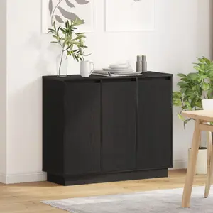 Шкаф с подсветкой VidaXL 90x32x75 см Черный дуб Инженерная древесина