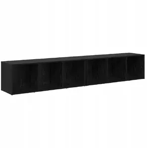TV skapīšu komplekts VidaXL modelis 3393550 — 2 daļu TV skapis, melnā ozola apdare