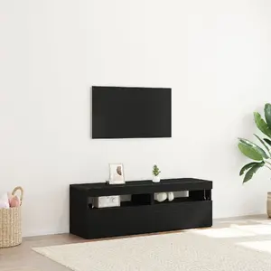 ТВ-тумбы VidaXL 2 шт. с LED-подсветкой, цвет Чёрный Дуб, 60x35x40 см, инженерная древесина